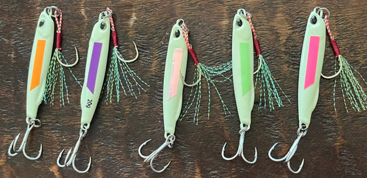5 pack GLOW IN THE DARK jig set