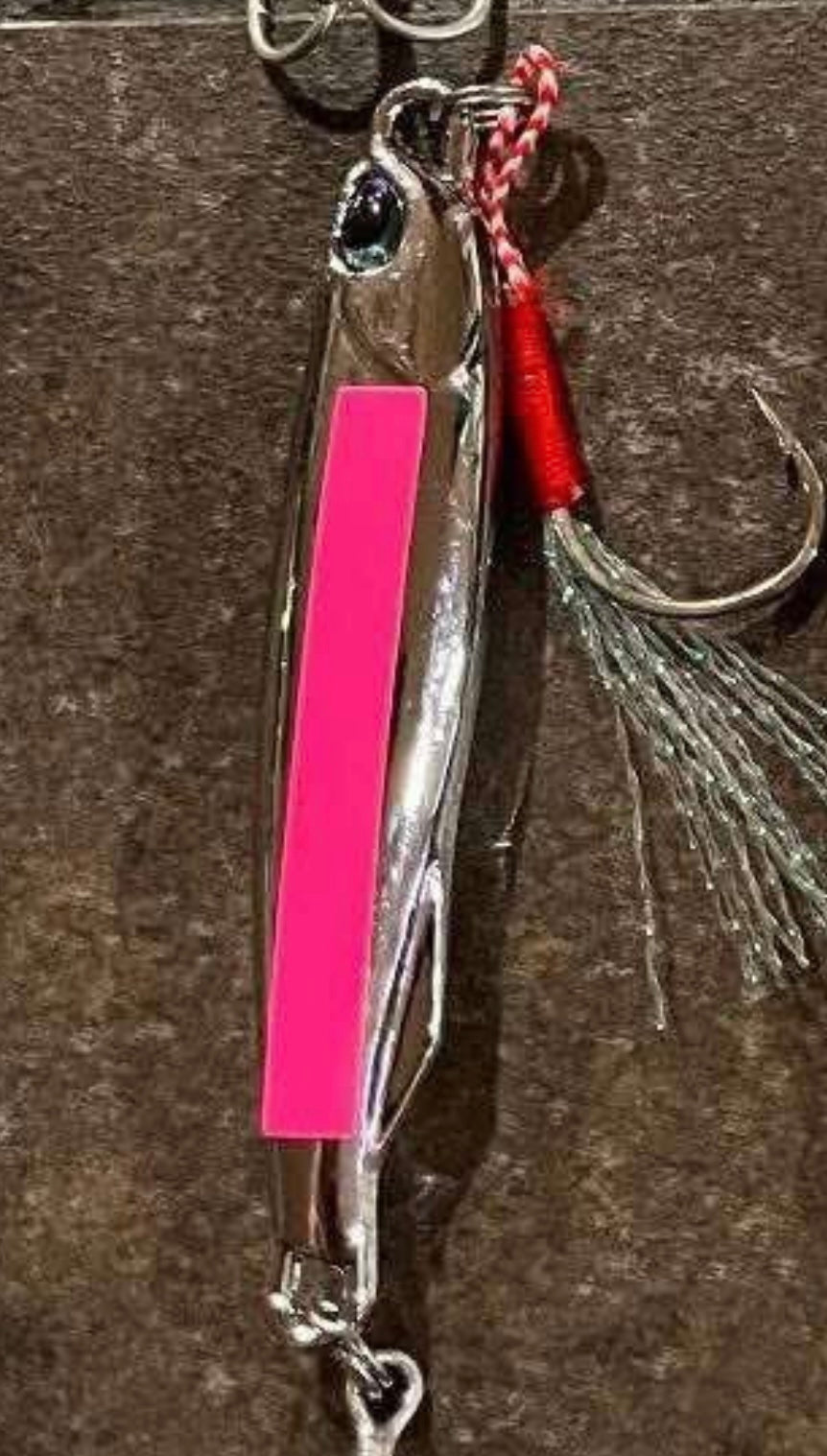 Silver glow pink 3/4 oz jig