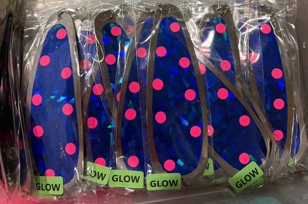 5.5” Silver Blue crystal flash glow pink Dodger