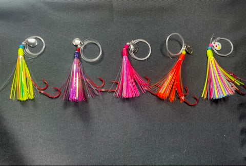 5 Color Fly Set With Silver Blades Glow Wonderbread