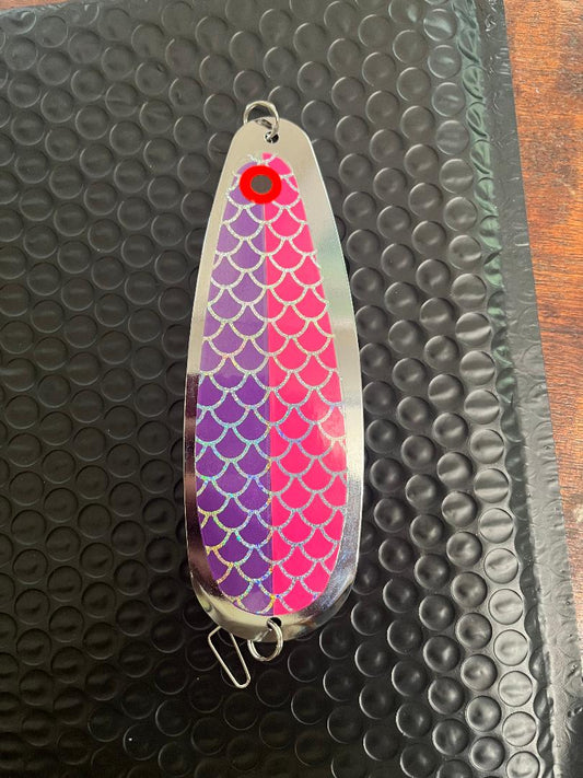 Silver 5.5” Glow Pink Purple Uv 50/50 Fisheye Dodger