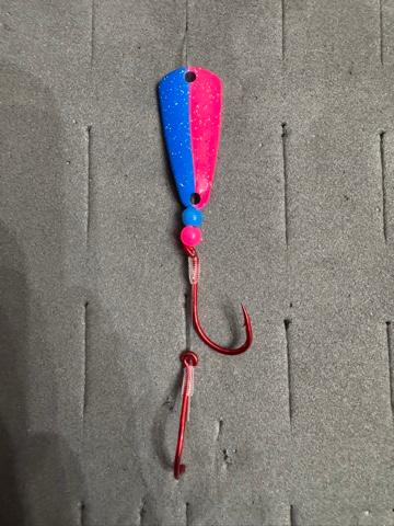 50/50 Pink Blue Silver Flake UV Micro Spoon