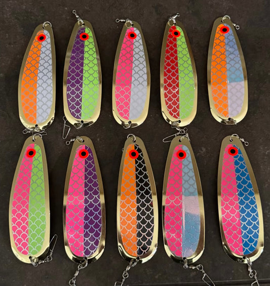 50/50 Fisheye Scale 5.5" Dodger 10 Pack uv glow Gold