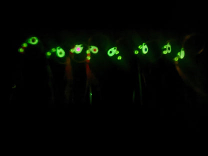 8 Color Fly Set Glow in the dark UV Hand painted Blades