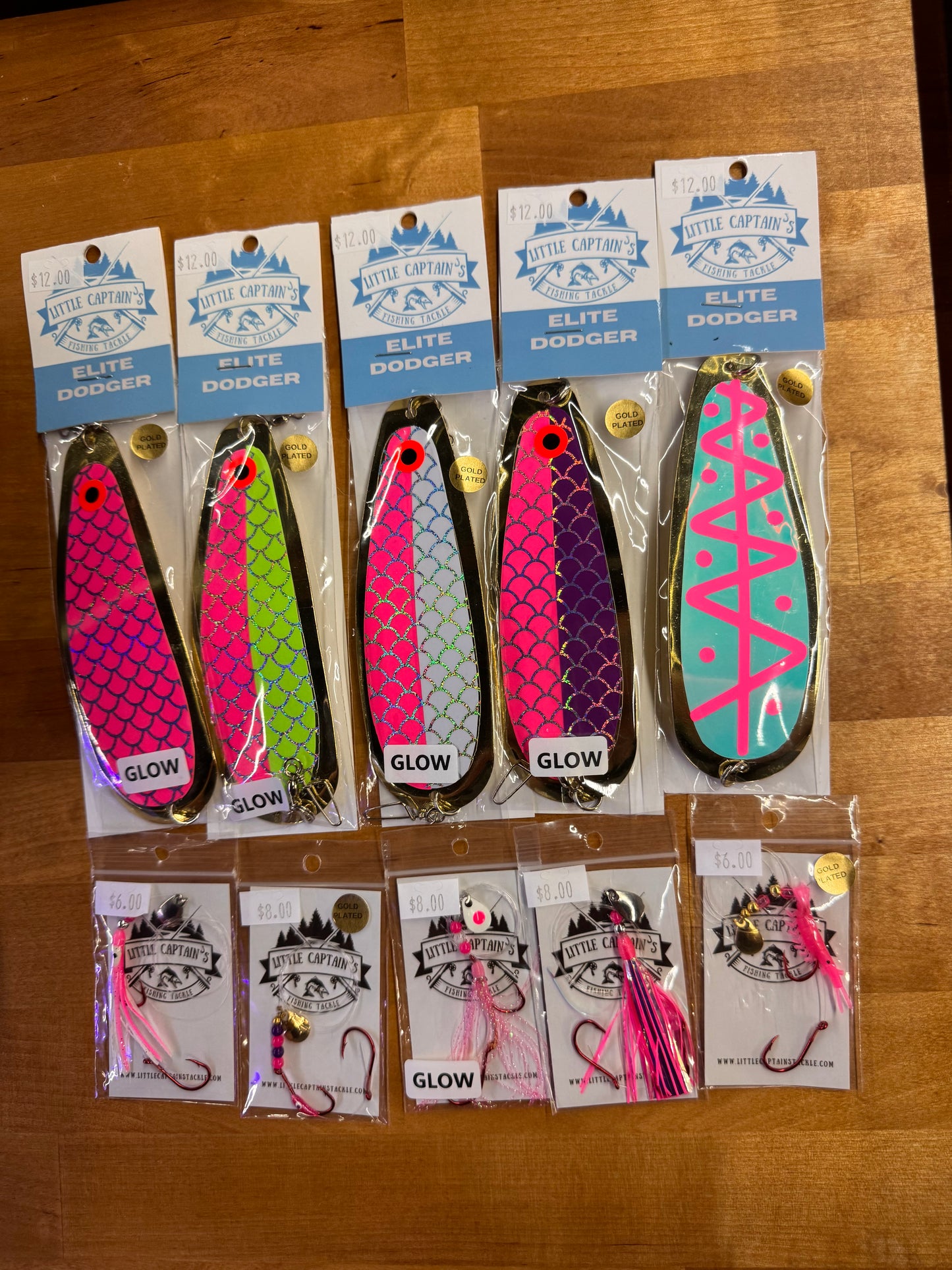 Pink Gold 5 dodger lure combo set kit