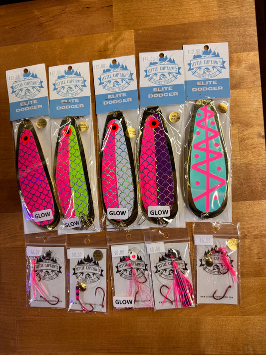 Pink Gold 5 dodger lure combo set kit
