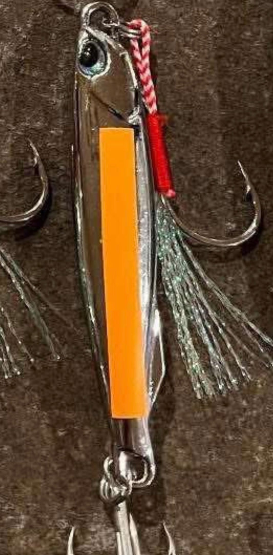 Uv orange silver 3/4 oz jig