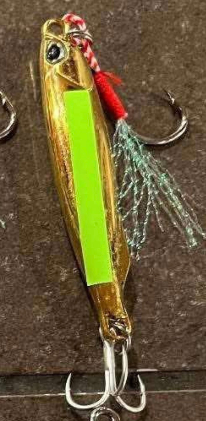 Chartreuse glow gold 3/4 oz jig