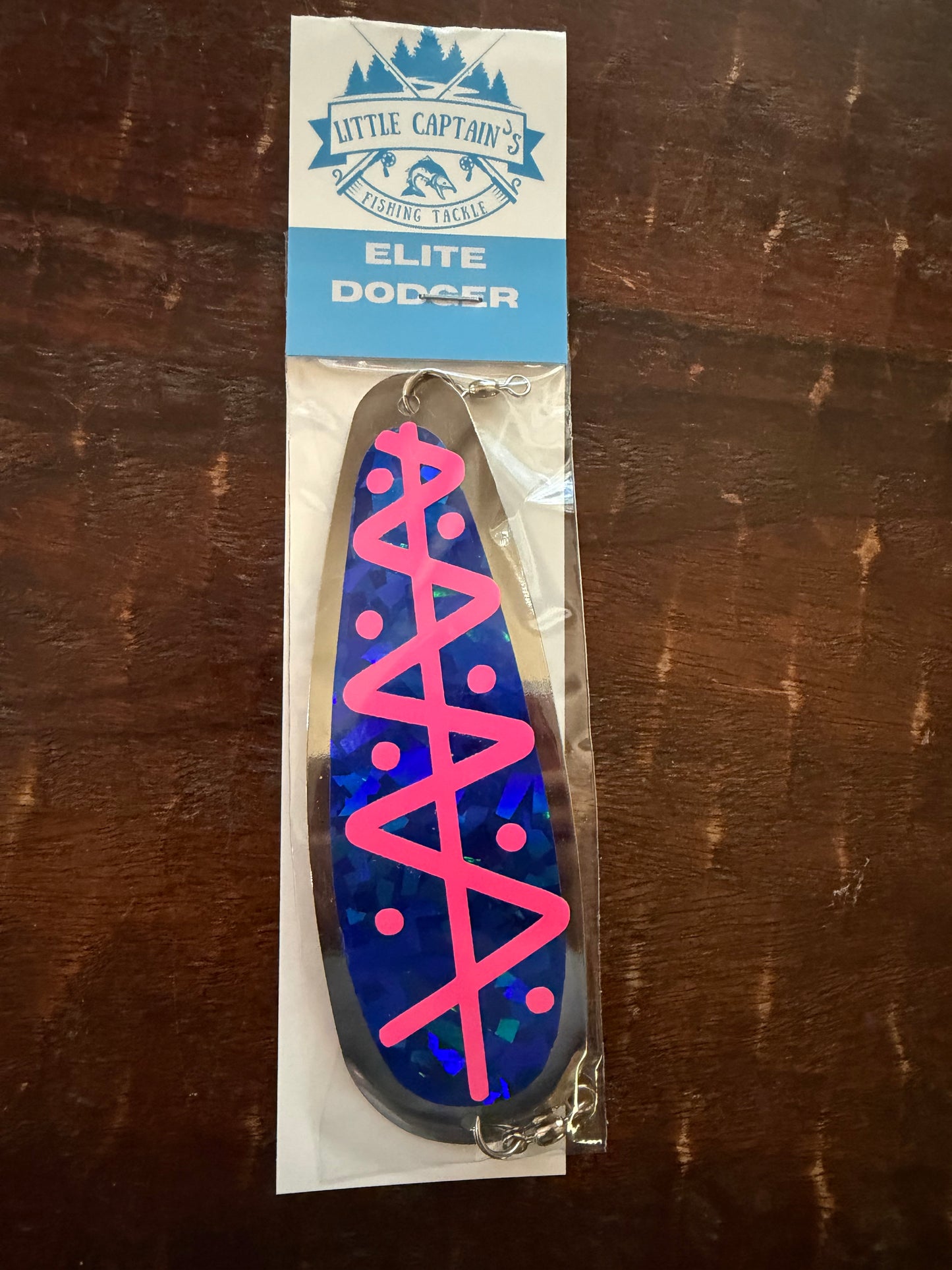 5.5” silver Blue crystal flash Pink glow zig zag Uv Dodger