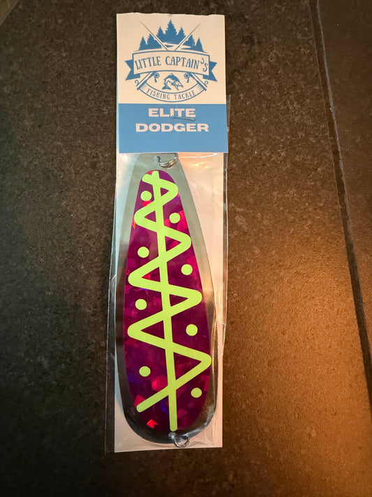 5.5” silver Purple haze hyper glow zig zag Uv Dodger