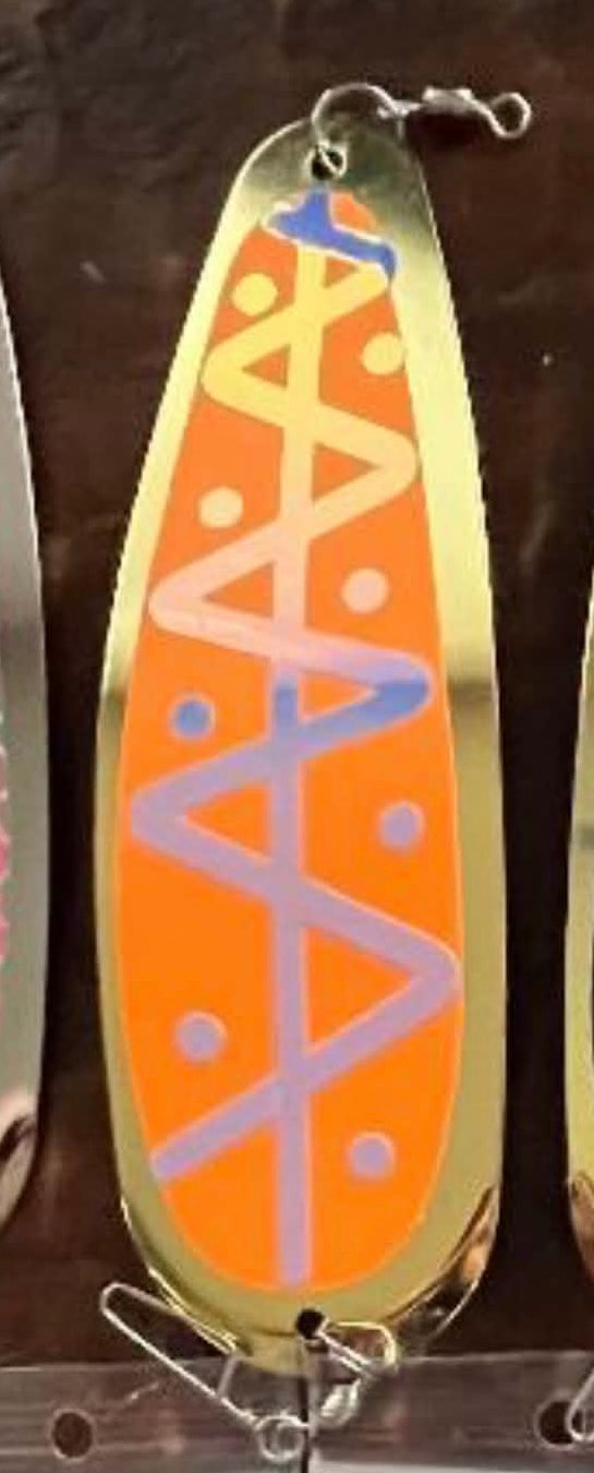 5.5” Gold orange moon jelly zig zag Uv Dodger