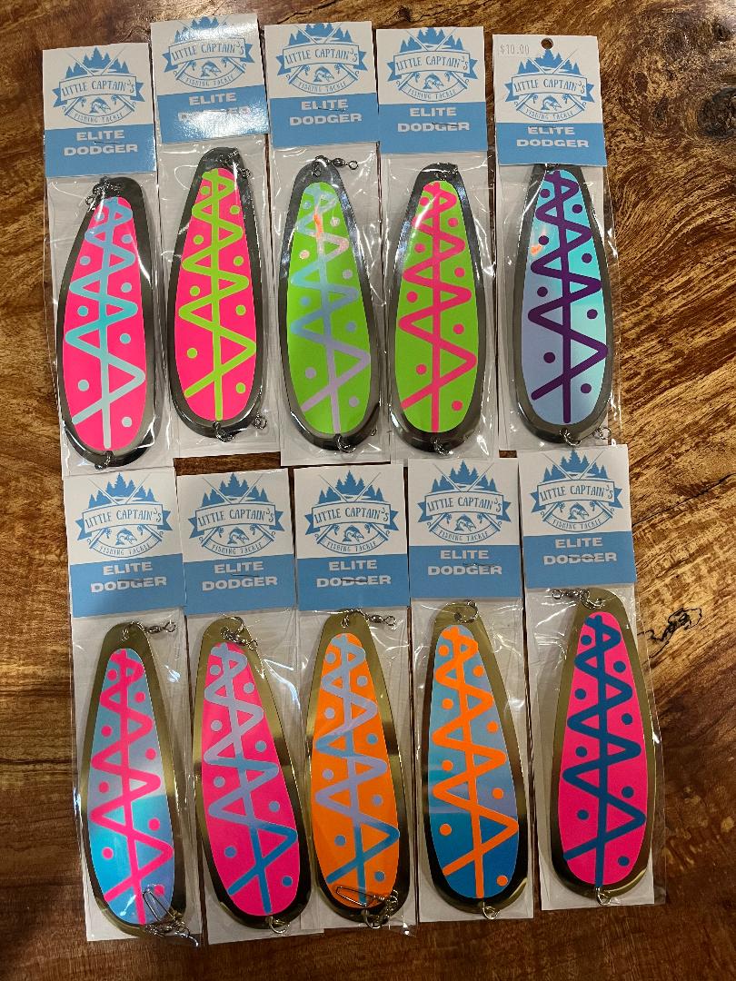 10 pack kokanee, trout, sockeye dodgers set 5.5" glow uv 5 silver 5 gold