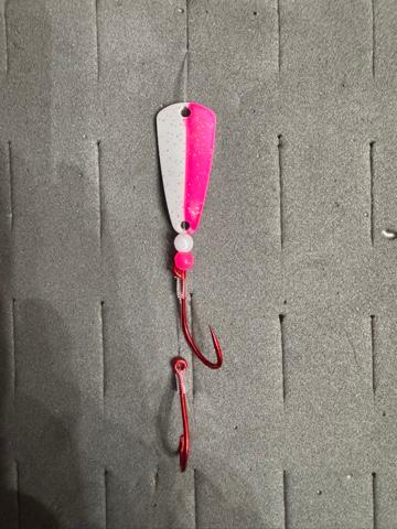 50/50 Pink White Silver Flake UV Micro Spoon