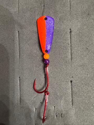 50/50 Purple Orange Silver Flake UV Micro Spoon